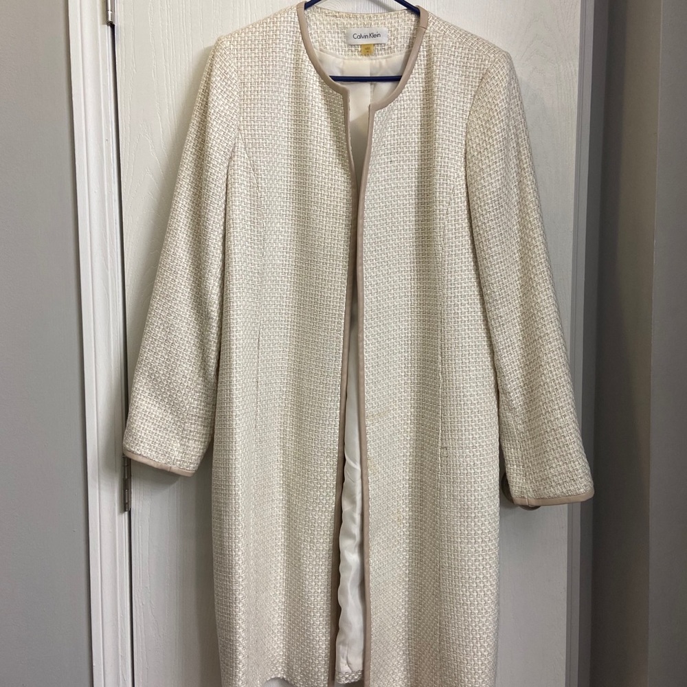 Calvin Klein Tan Full Length Coat Size 16